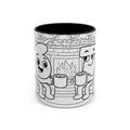 Meet 6 & 7™ Cozy Buddies Coffee Mug — Coloring Style Fireplace Design (11/15 oz)