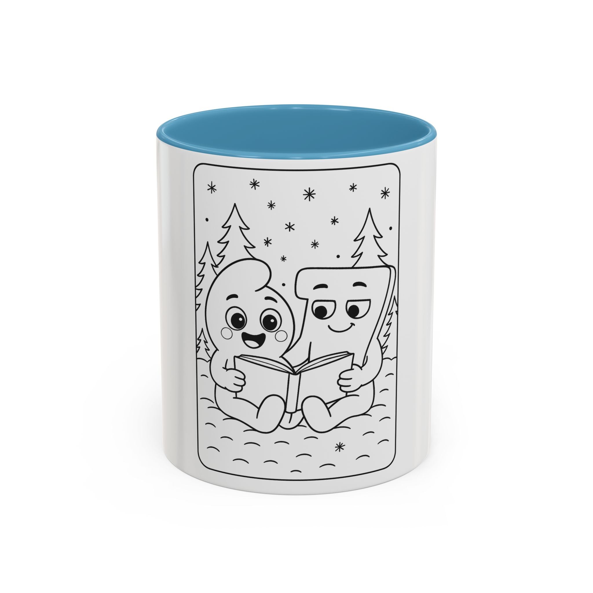 Meet 6 & 7™ Coffee Mug — Cute Marshmallow & Cocoa Cookie Reading Design (Accent 11/15oz)