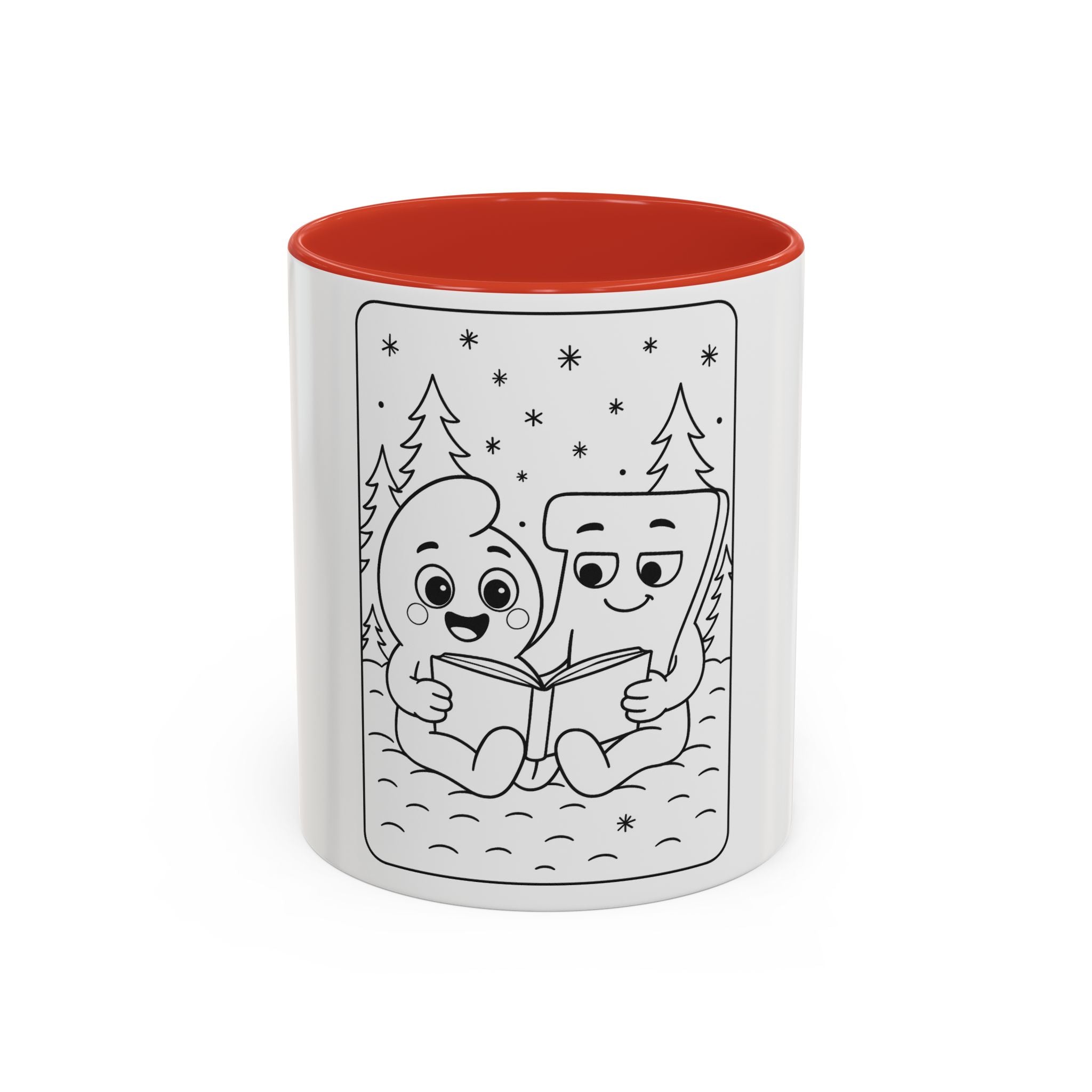 Meet 6 & 7™ Coffee Mug — Cute Marshmallow & Cocoa Cookie Reading Design (Accent 11/15oz)