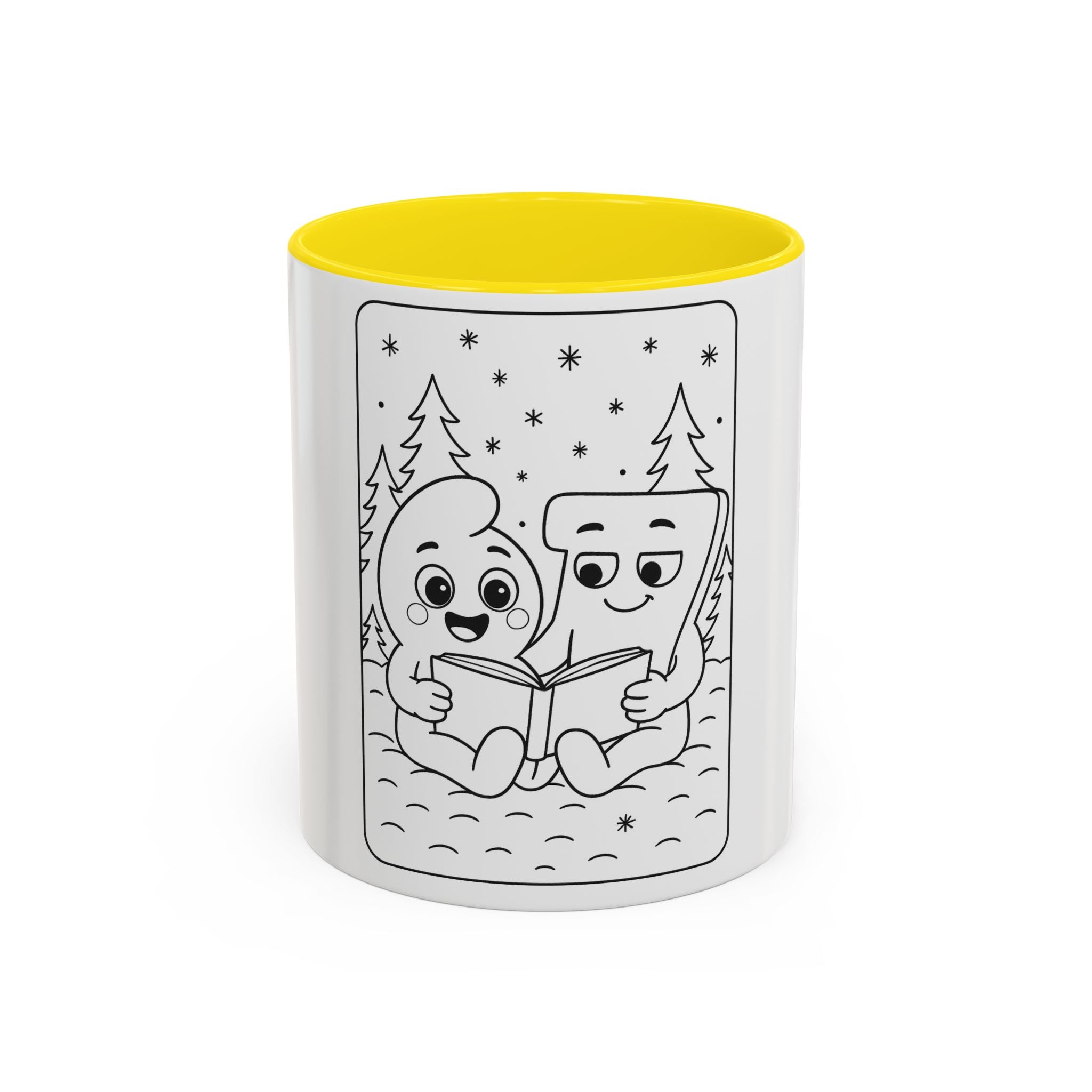 Meet 6 & 7™ Coffee Mug — Cute Marshmallow & Cocoa Cookie Reading Design (Accent 11/15oz)