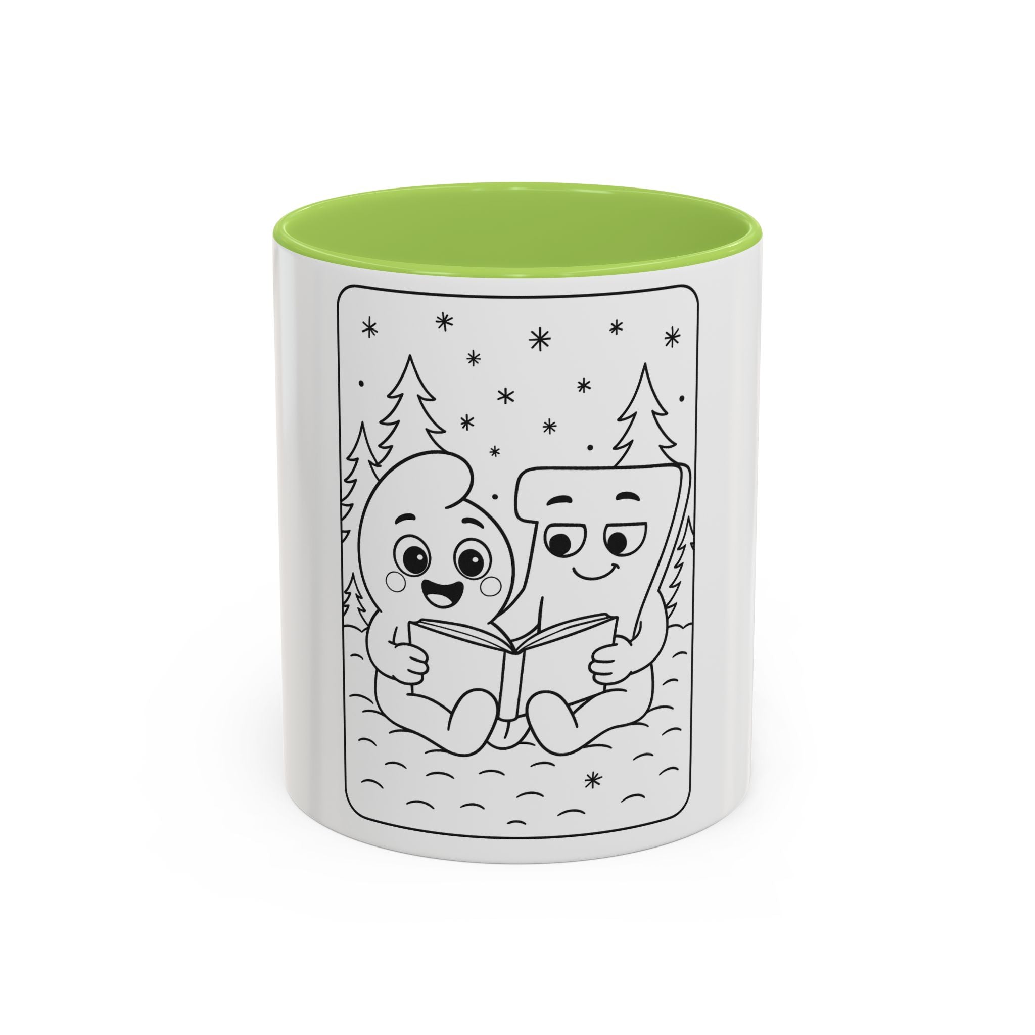 Meet 6 & 7™ Coffee Mug — Cute Marshmallow & Cocoa Cookie Reading Design (Accent 11/15oz)