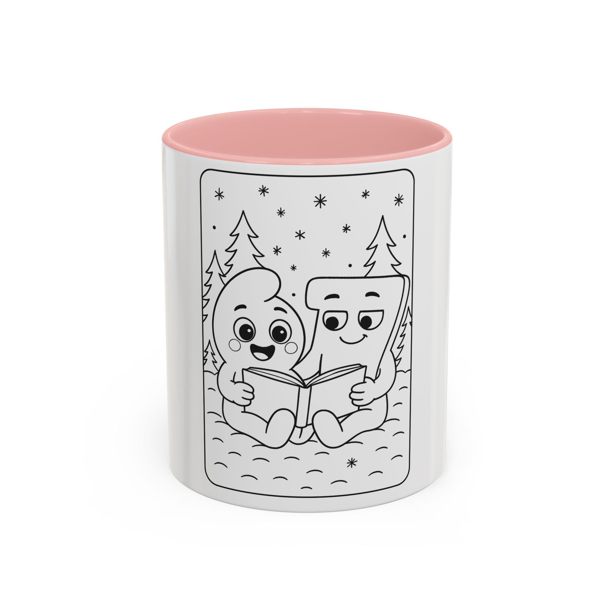 Meet 6 & 7™ Coffee Mug — Cute Marshmallow & Cocoa Cookie Reading Design (Accent 11/15oz)