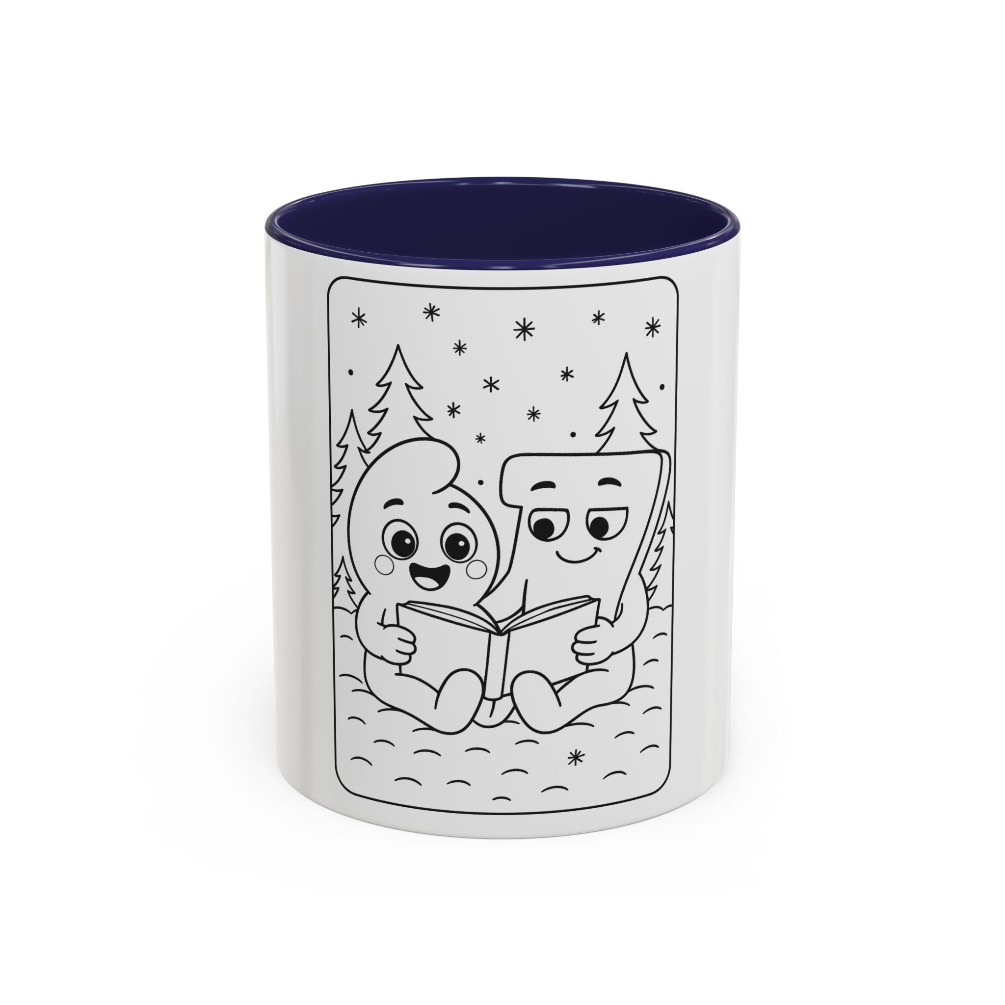Meet 6 & 7™ Coffee Mug — Cute Marshmallow & Cocoa Cookie Reading Design (Accent 11/15oz)