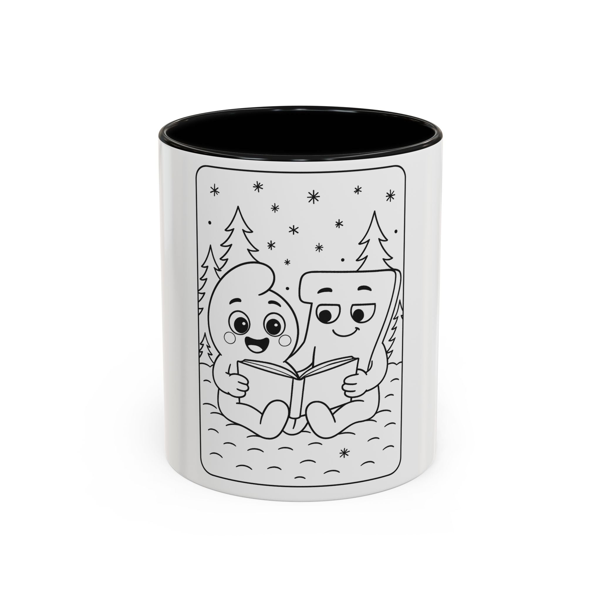 Meet 6 & 7™ Coffee Mug — Cute Marshmallow & Cocoa Cookie Reading Design (Accent 11/15oz)
