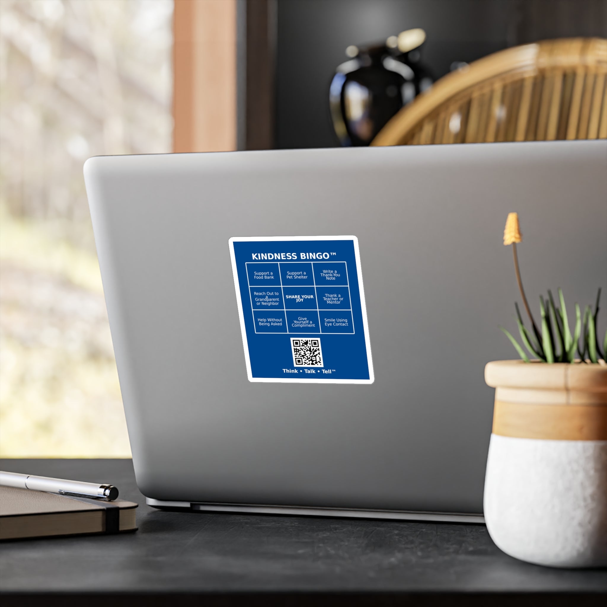 Kindness Bingo Vinyl Sticker — Kiss-Cut Decal with QR Code