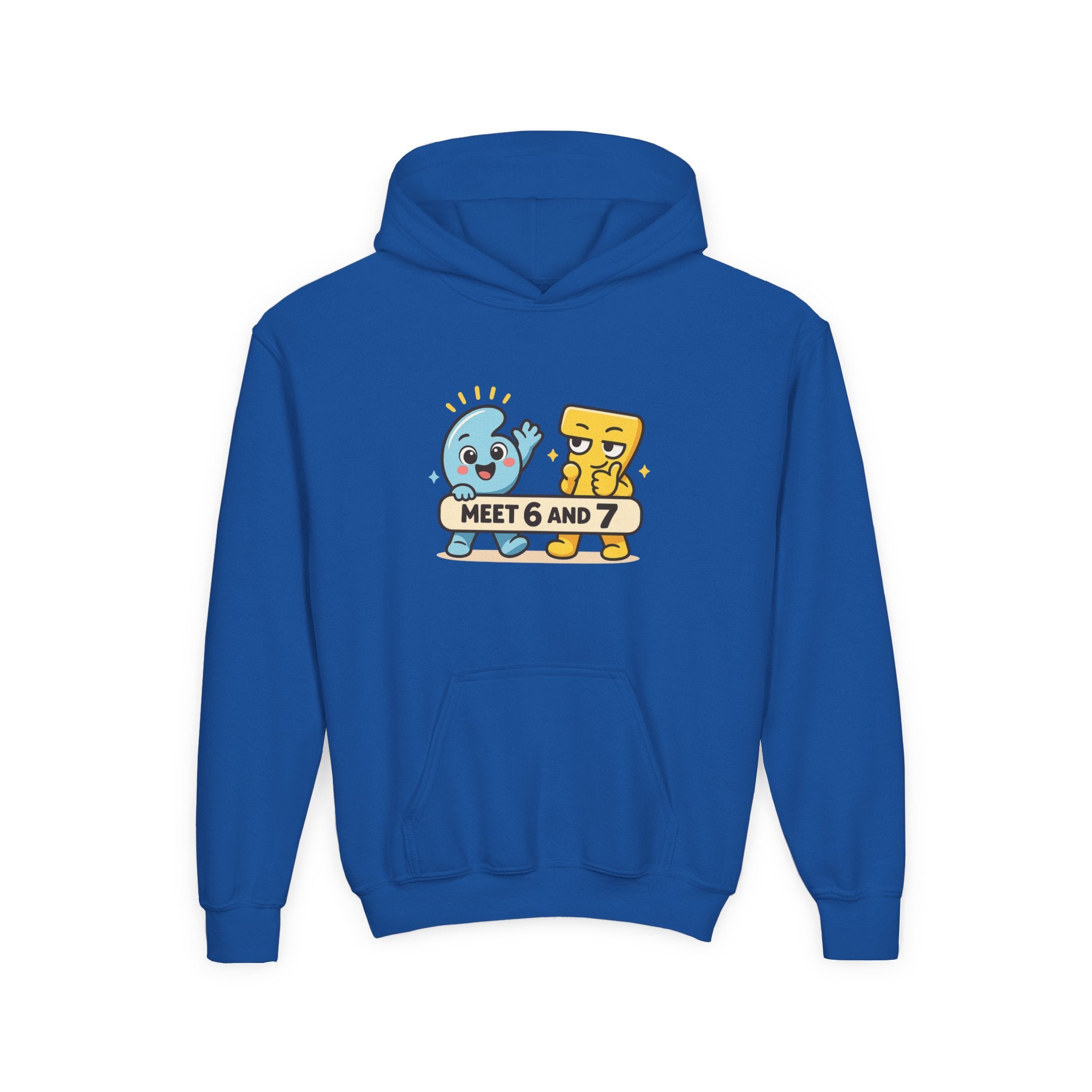 Meet 6 & 7™ Character Youth Graphic Hooded Sweatshirt Colorable Design