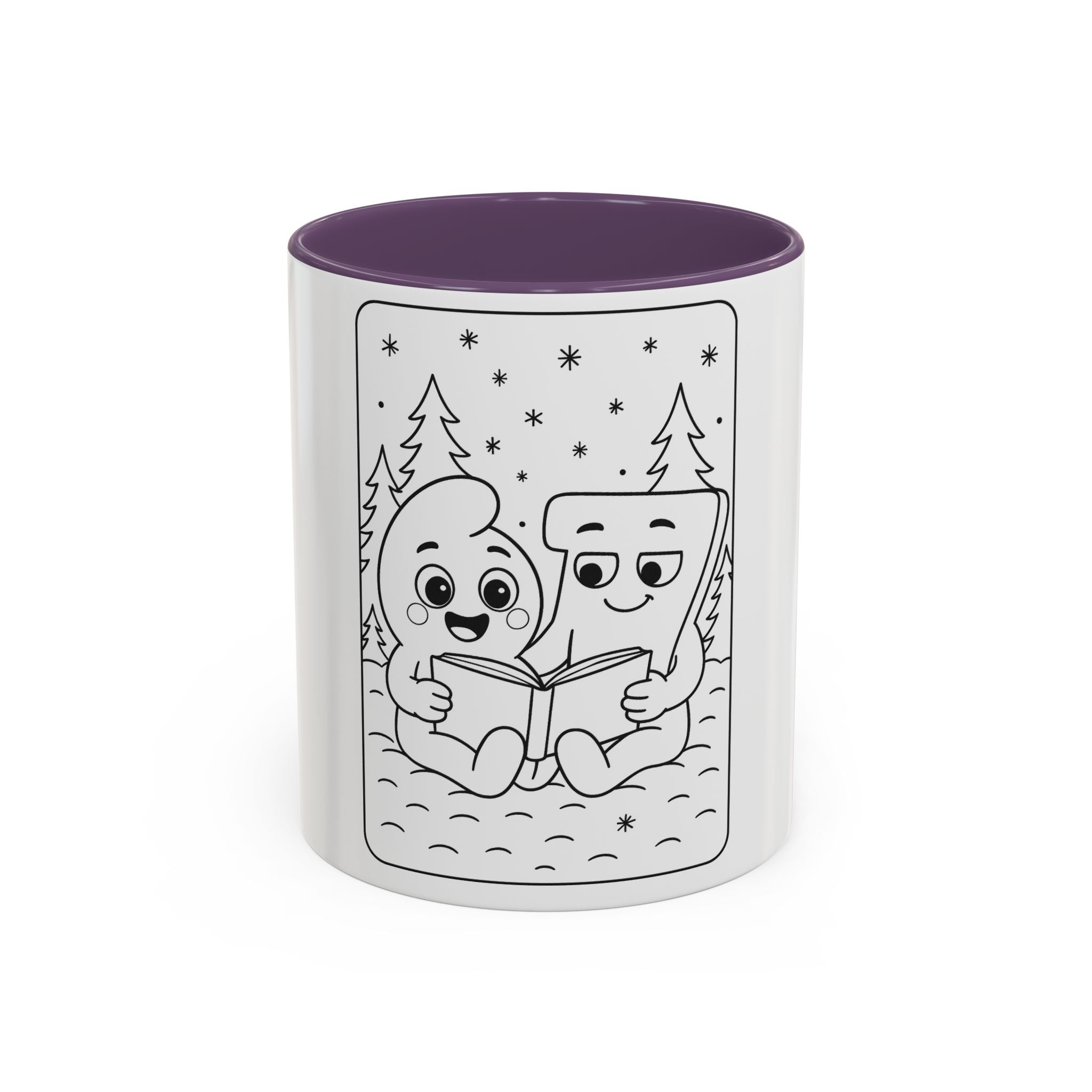 Meet 6 & 7™ Coffee Mug — Cute Marshmallow & Cocoa Cookie Reading Design (Accent 11/15oz)