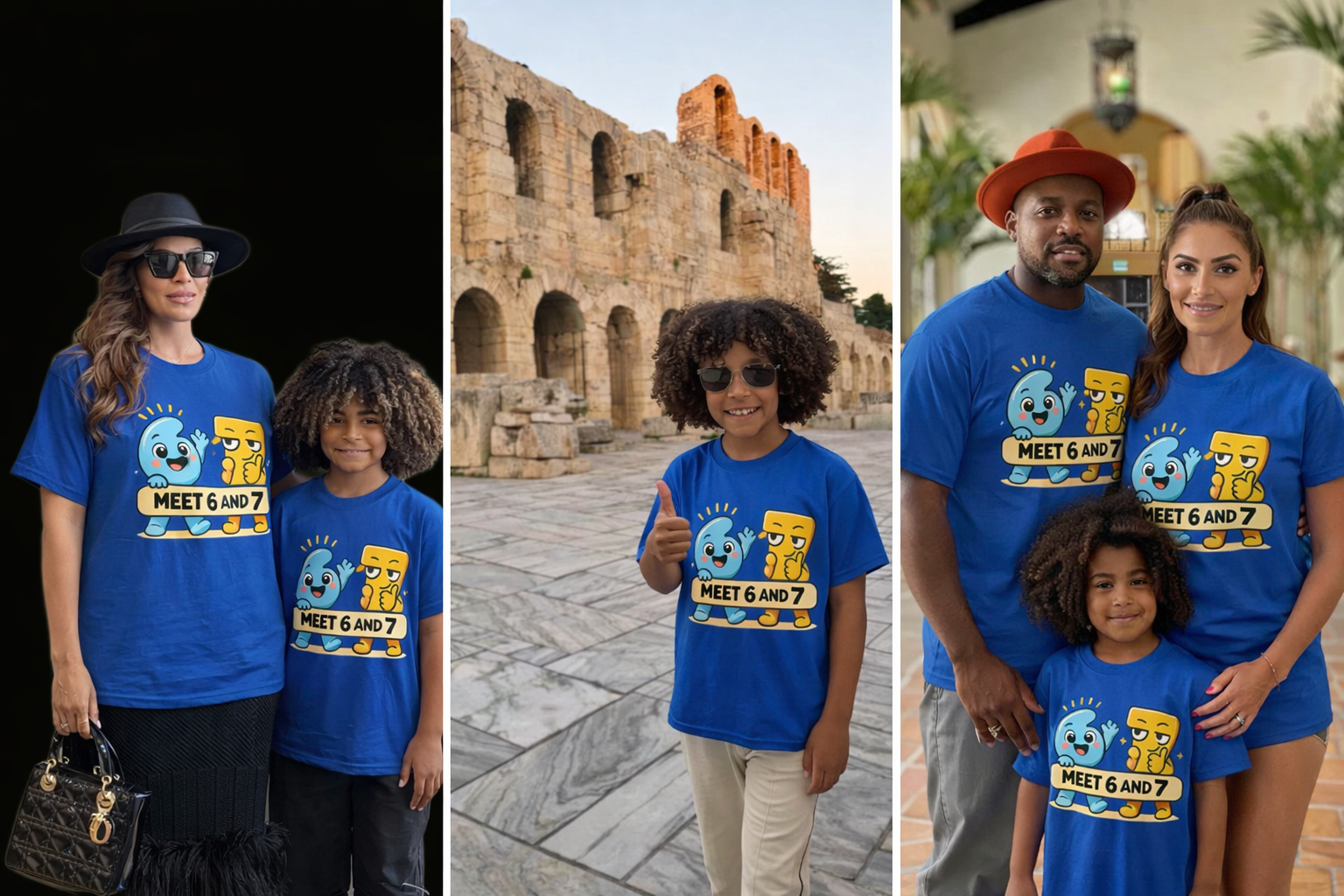 Meet 6 & 7™-Character T-Shirt Adult Colorable Design