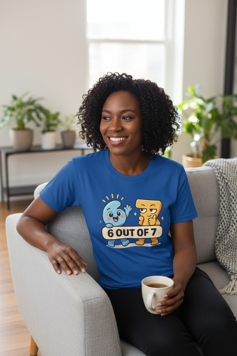 Black woman wearing Meet 6 & 7 shirt